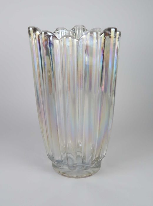 Jarra gomada antiga em vidro Iridescente