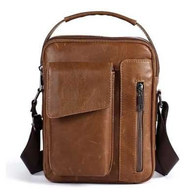 Чоловіча шкіряна сумка через плече Vintage – Натуральна шкіра (Brown)
