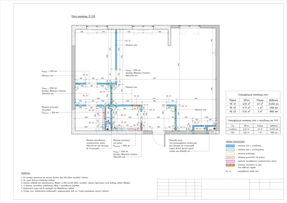 Технічний дизайн-проект інтер'єру (робочі креслення)