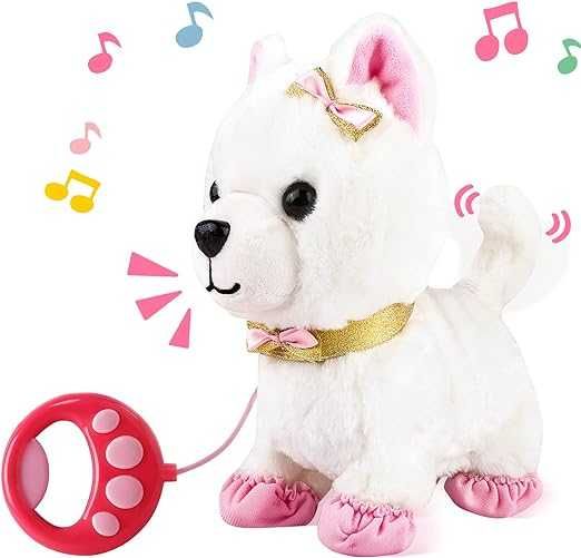 Interaktywny piesek pies chodzi na smyczy szczeka N333