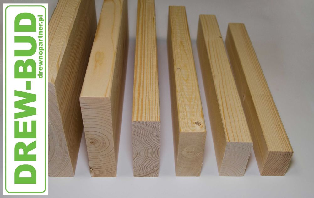 Drewno konstrukcyjne budowlane C24 świerk skandynawski suche 45x45/70.