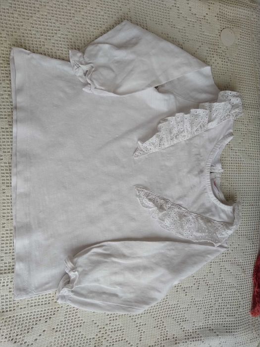 Blusa branca com folhos - Zara - 18 - 24 meses - 92 cm