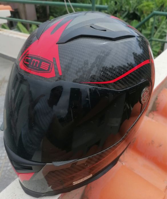 CMS Carbono Viseira Preta