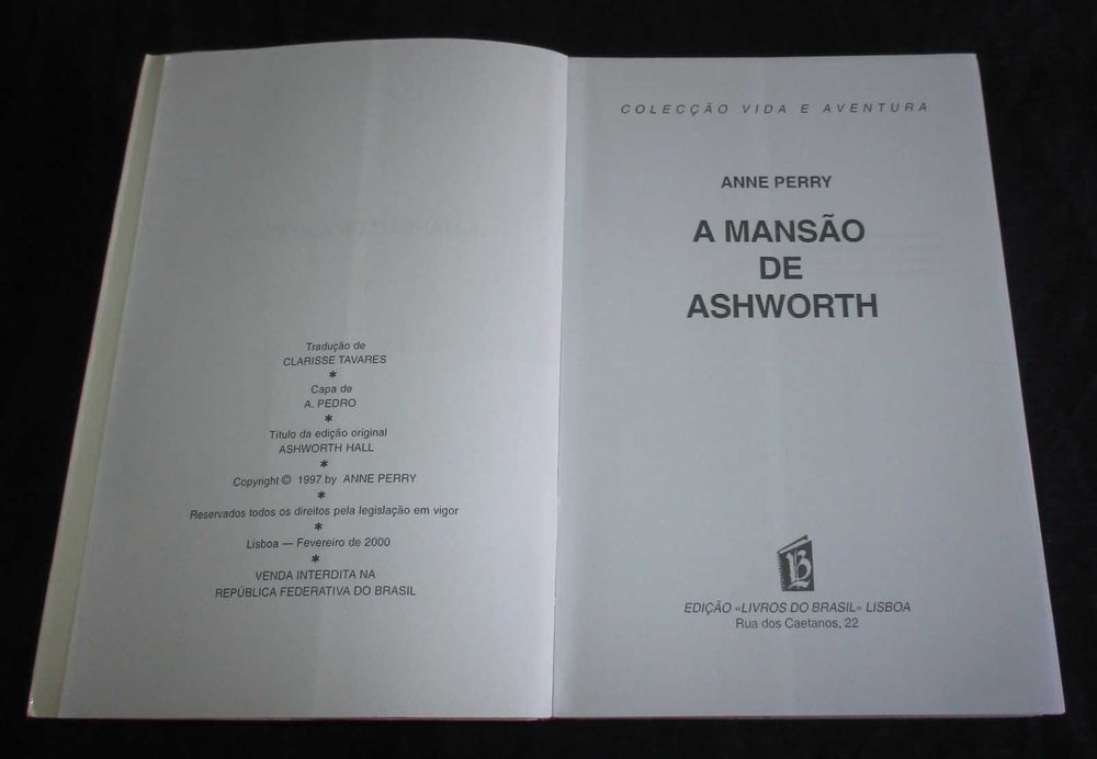 Livro A Mansão de Ashworth Anne Perry