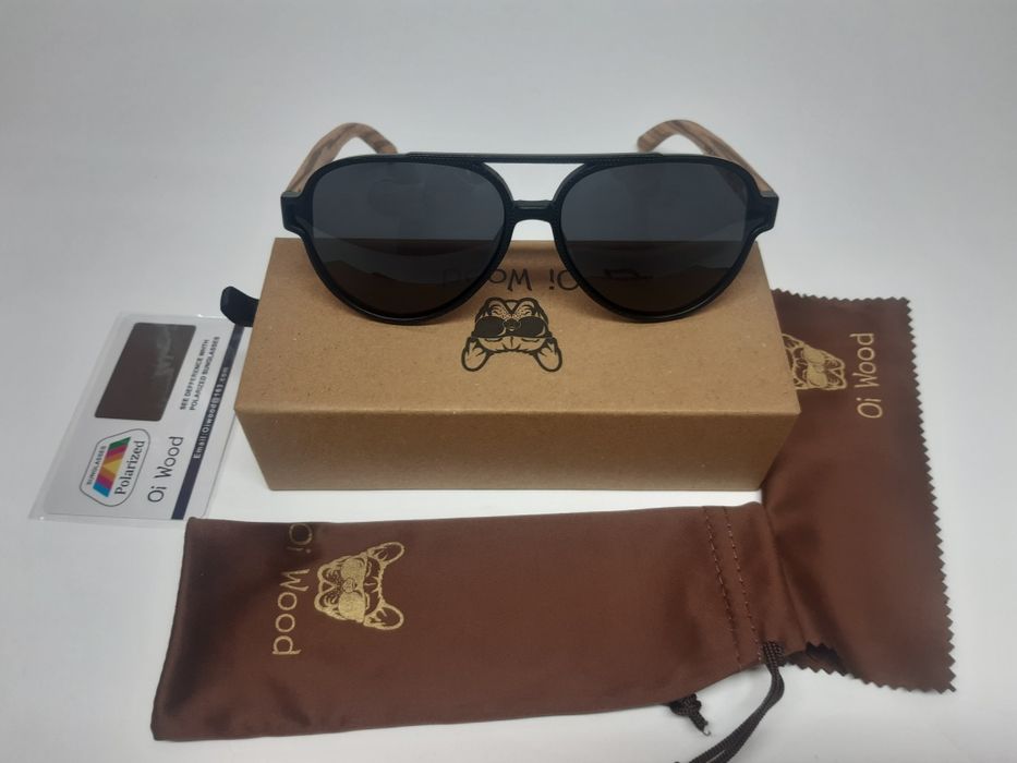Okulary przeciwsłoneczne drewniane Oi Wood z filtrem UV-400 i polar.