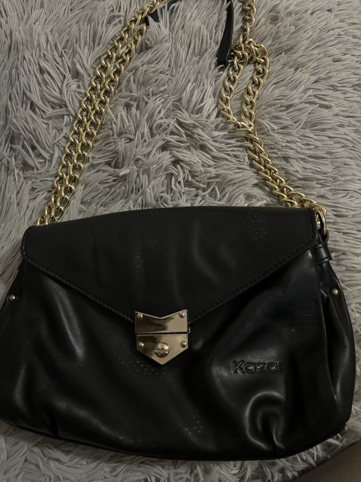 Torebka Kazar damksa czarna na łańcuszku