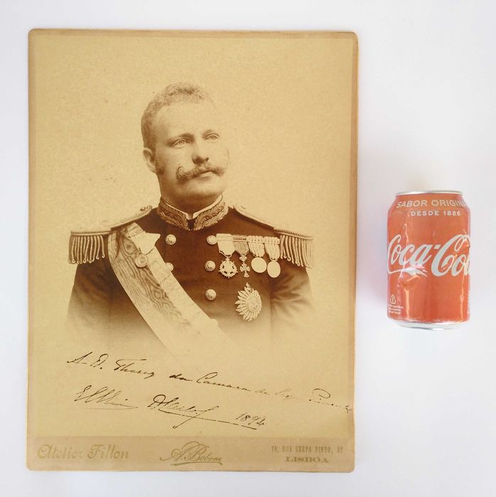 Antiga fotografia do Rei D. Carlos com dedicatória datada e assinada