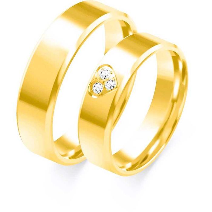 Złote Obrączki Ślubne Serce AJUBILER