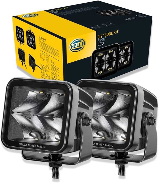 Zestaw 2 Reflektorów LED HELLA BLACK MAGIC CUBE 3.2" SPOT Dalekosiężne