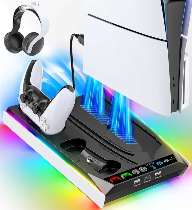 Stacja chłodząco ładująca PS5 | P5 Slim | P5 Pro - Ambient Light Rysker