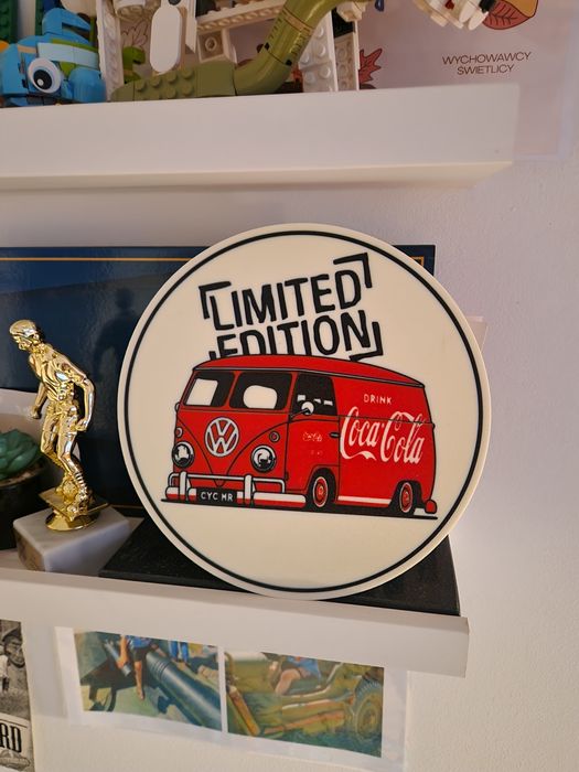 Tablica dekoracyjna Vw T1 logo Coca-Cola obraz znak druk 3d