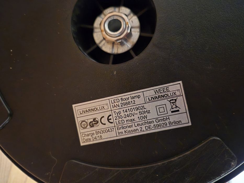 Lampa stojąca ledowa