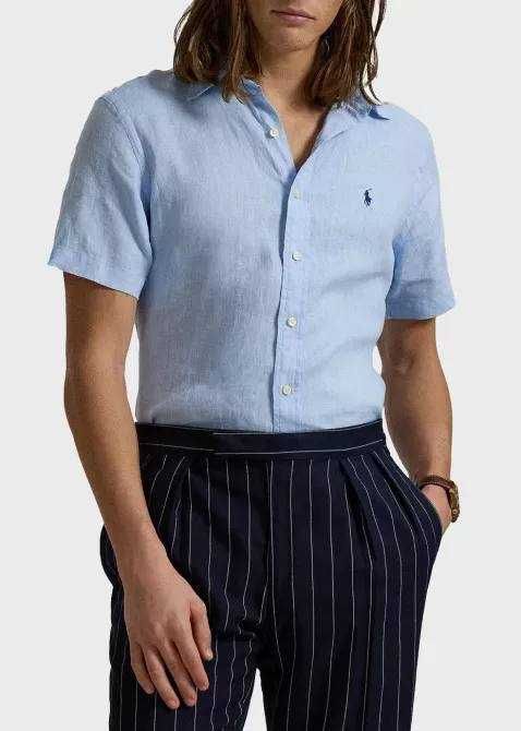 Polo Ralph lauren чоловіча лляна теніска, сорочка з коротким рукавом