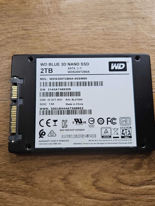 Ssd Western Digital Blue 2 tb 2000 gb гигабайт ссд диск для пк и ноута