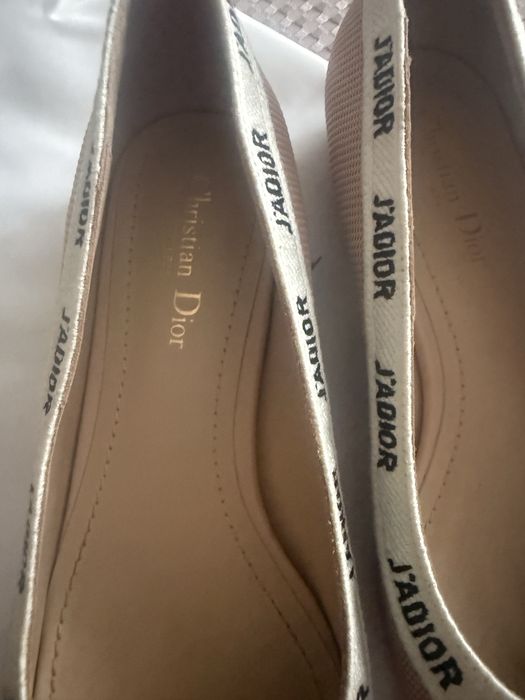 Balerinki dior 37 pudrowy roz/beż