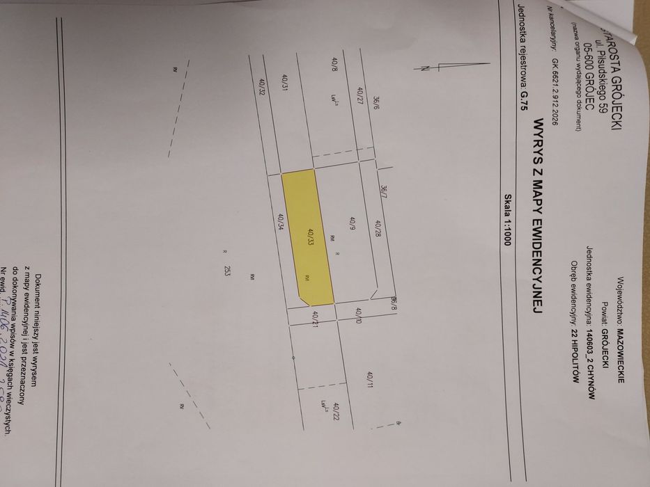 Działka budowlana we wsi Hipolitów gm. Grójec, bezpośrednio - Więcej