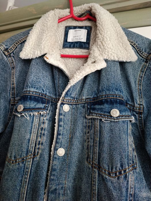 Bershka katana kurtka ocieplana jeansowa
