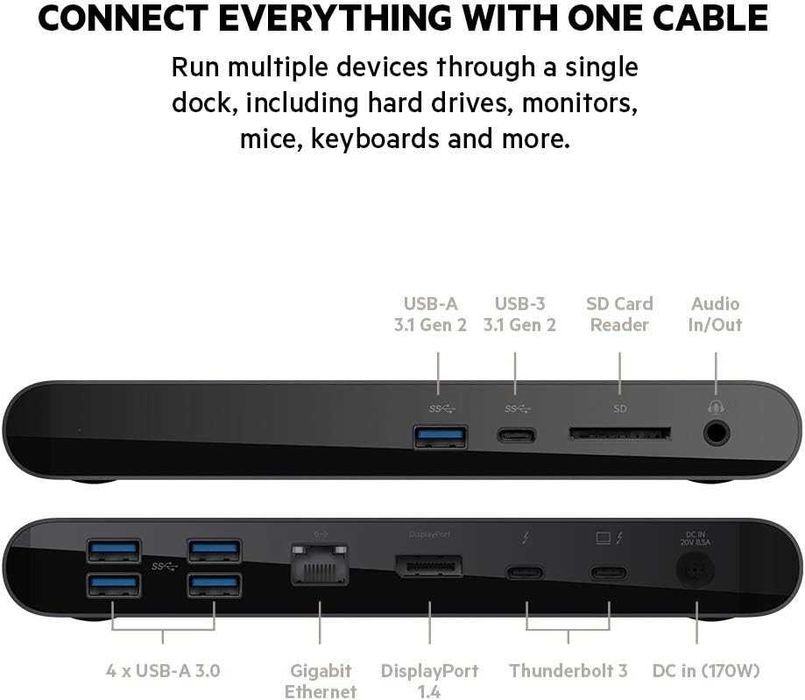 Док-станція для ноутбука (MacOS&Windows) BELKIN Thunderbolt 3 Dock Pro