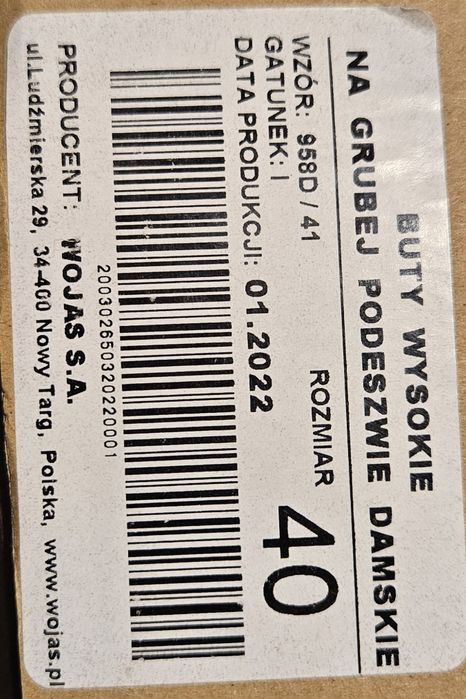 Buty zimowe taktyczne 40r  958D/41 Wojas