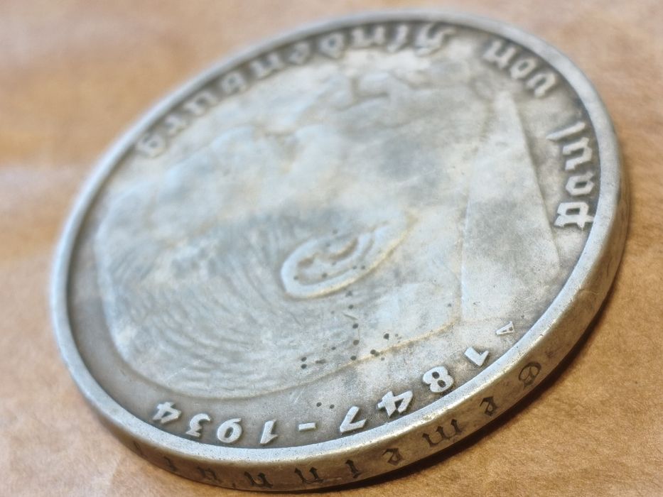 5 marek hindenburg 1936 srebro oryginał