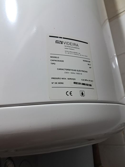 Termoacumulador MVA Videira 80L 1500W