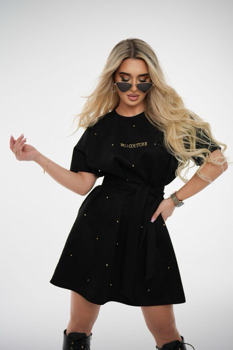 Brandenburg Couture sukienka zamszowa złoto M 38/40 new %%%