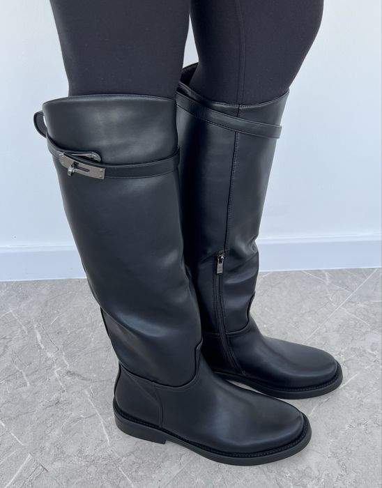 Жіночі сапоги Єрмес,Чоботи труби,сапоги високі Єрмес,демісезонні чобот