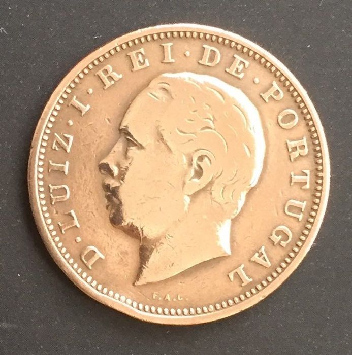 Moeda D. Luís I de XX reis em bronze - 1883