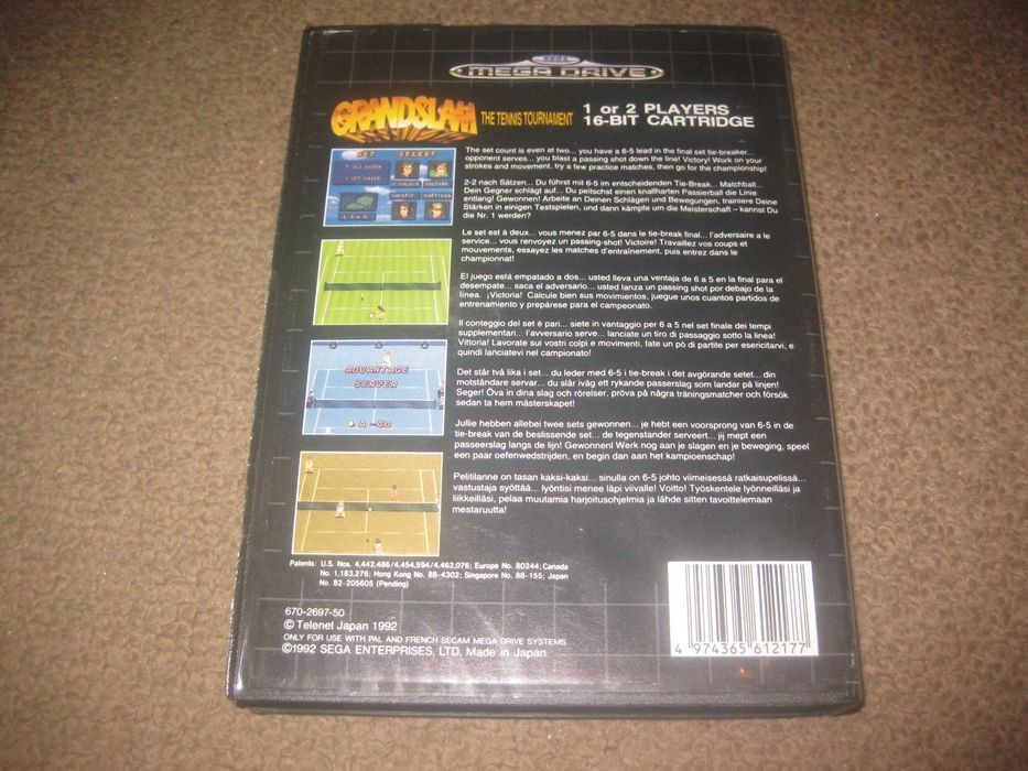 Jogo "GrandSlam: The Tennis Tournament" para Sega Mega Drive
