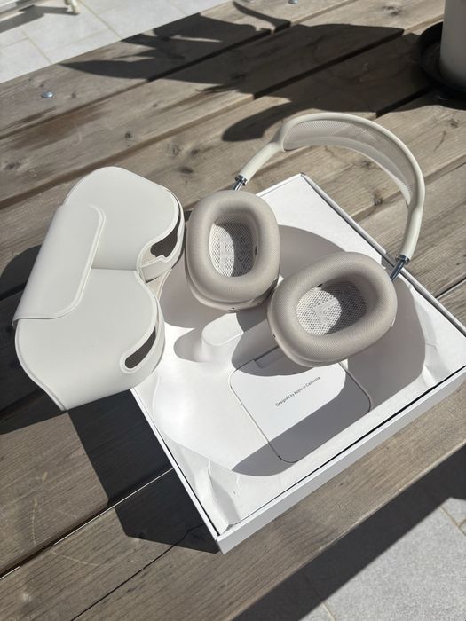 AirPods Max branco/prata com caixa e acessórios
