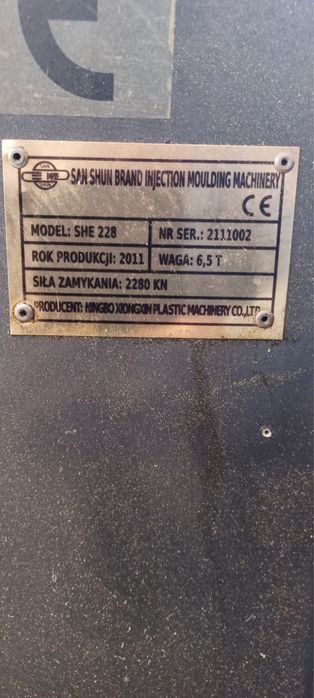 Wtryskarki park maszyn plus chiller 150Kw