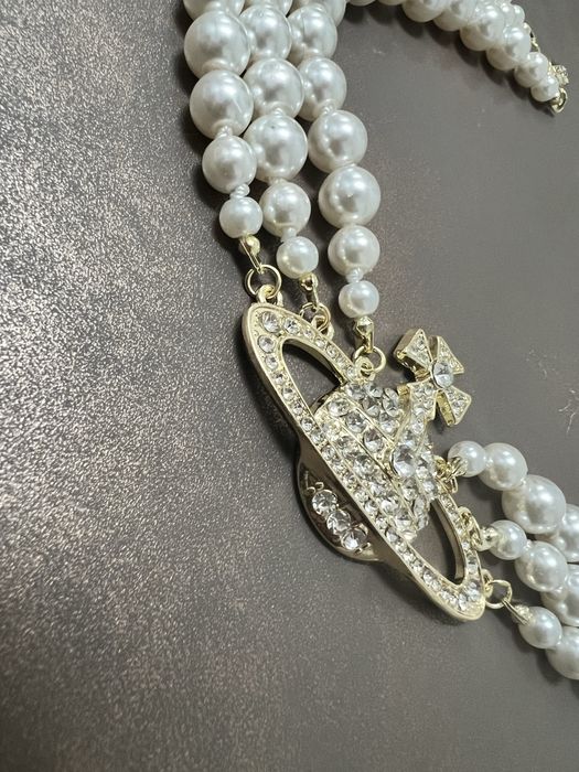 Naszyjnik kolia vivienne westwood złoty gold perły necklace glam