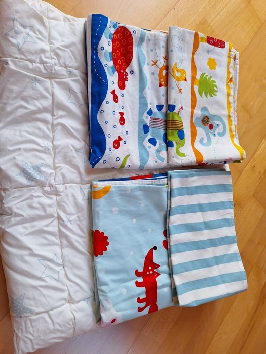 Kołderka+ 2 zestawy pościeli do łóżeczka IKEA