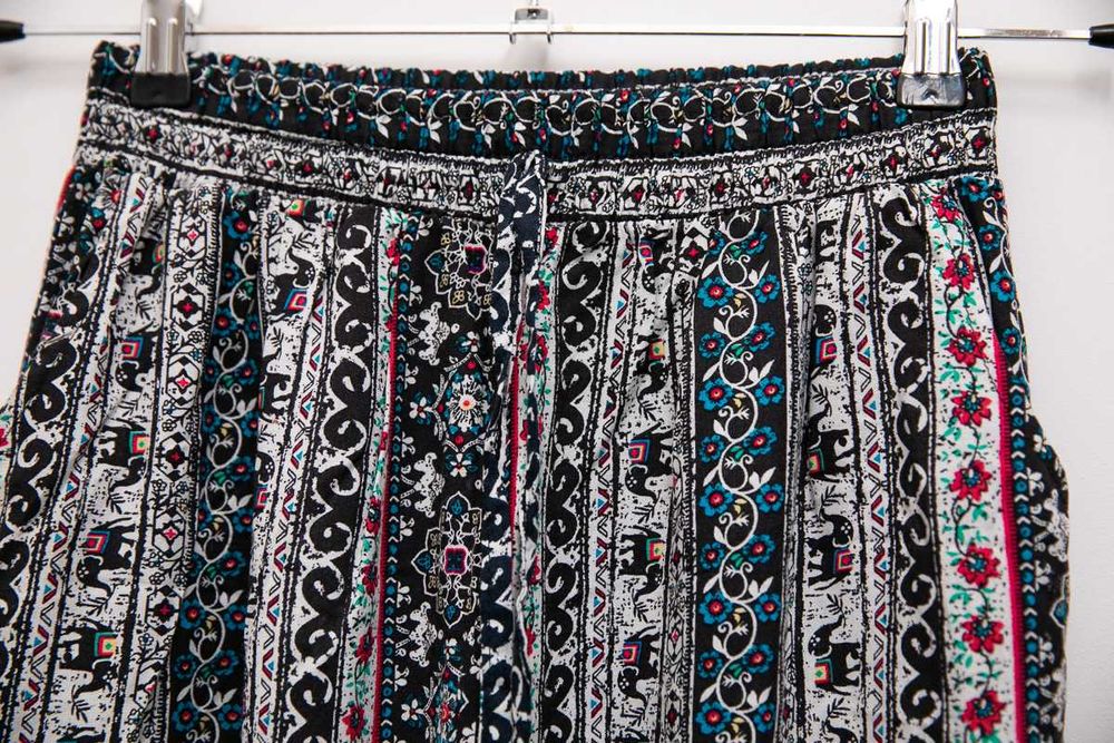 Luźne letnie spodnie etno bawełna wiskoza zwiewne boho