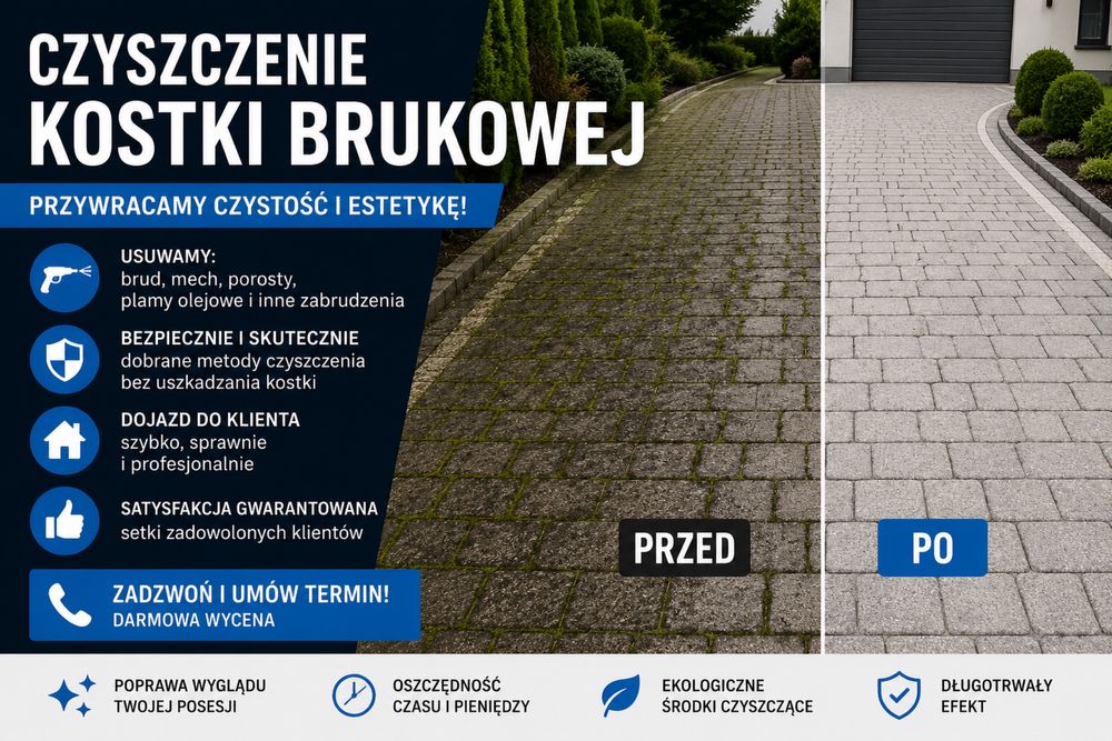 mycie kostki brukiwej