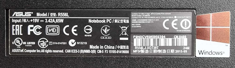 Laptop ASUS R556L i3 4005U,4GB RAM, NVIDIA GeForce 920M dysk 931GB