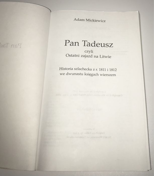 Adam Mickiewicz - Pan Tadeusz