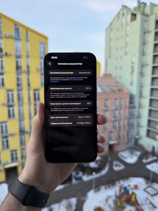 93% Аккум Идеал iPhone 15 Pro Max 256Gb Black Titanium Neverlock Айфон