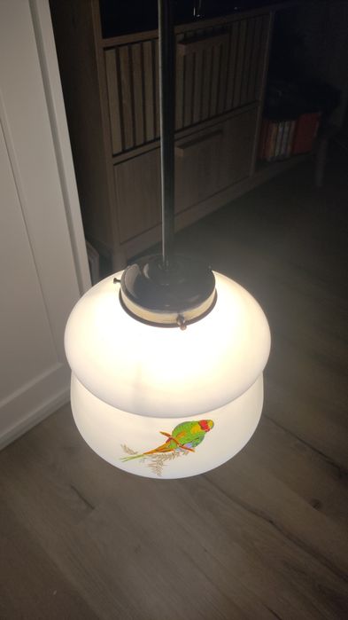 Candeeiro Vidro Opalino Vintage