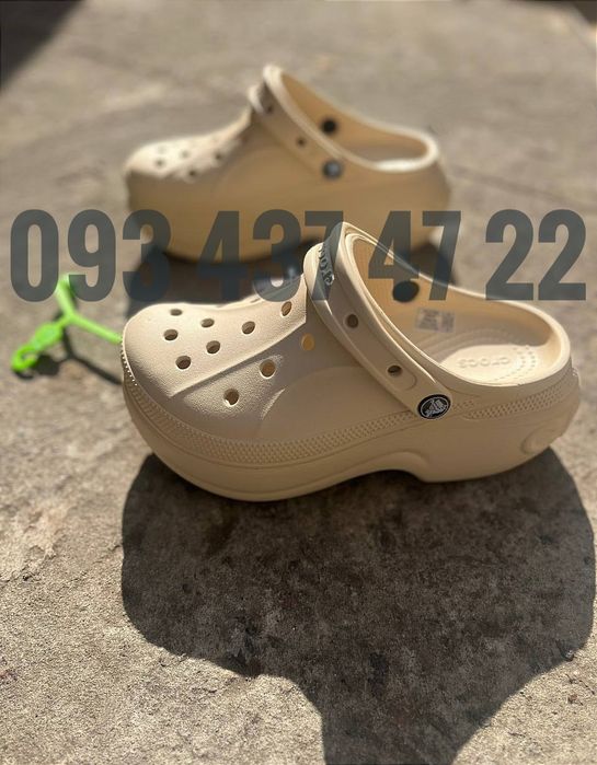 Жіночі Крокси Сабо на Платформі Bella Clog White Crocs Bella Clog