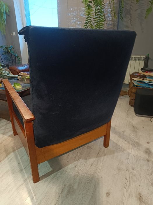 Fotel, krzesło, amerykanka, tapczan jednoosobowy PRL Retro  Vintage