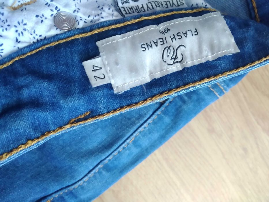 spodnie rybaczki jeansowe 42
