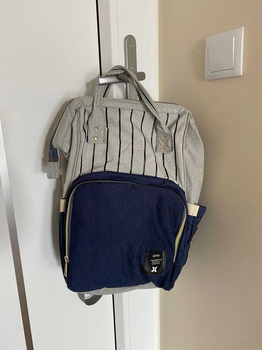Mochila maternidade unissexo Azul e cinzento