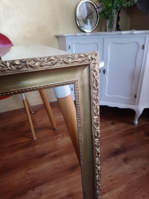 duża rama do obrazu, odnowiona, złota