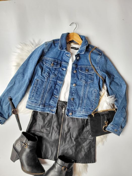 Nowa jeansowa katana damska denim jacket casual look 90s retro Sinsay