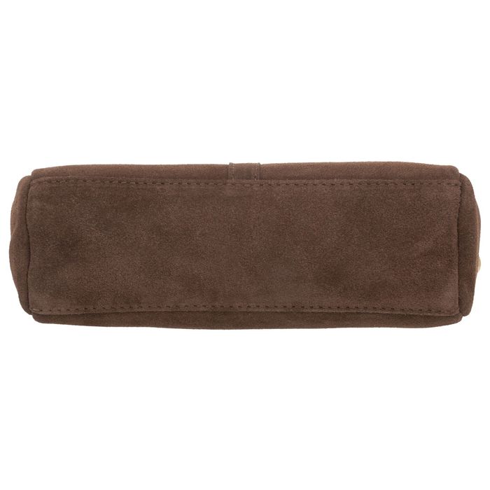 VERA PELLE torebka zamszowa listonoszka z paskiem V712 granatowa