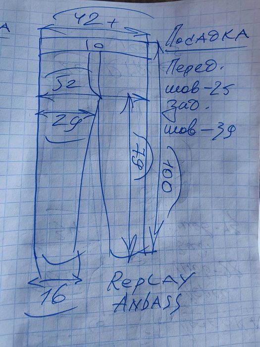 Джинсы Replay Anbass jeans Italy w32 stretch navy.