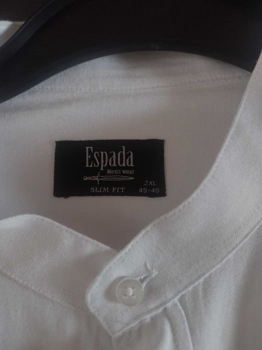 Koszula męska młodzieżowa 2xl biała SLIm Fit ESPADA