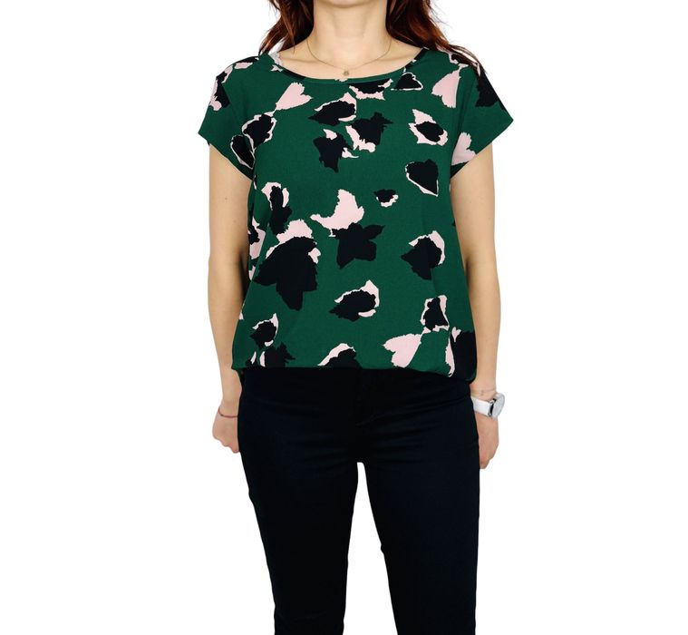 Zielona bluzka w abstrakcyjne wzory S 36 Only