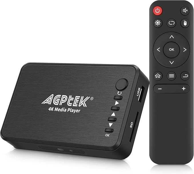 Media Playe AGPTEK 1080 P HDMI TV - Czarny
